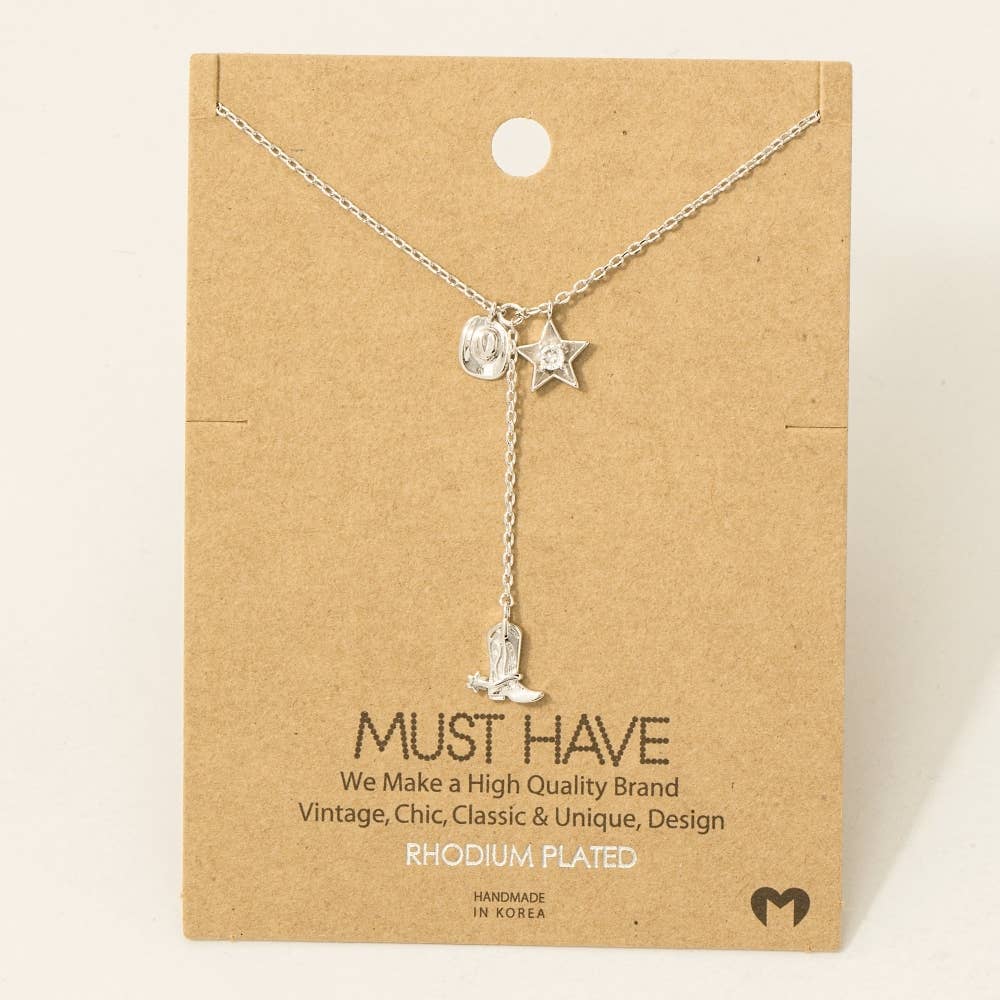 Cowboy Boots Y Necklace