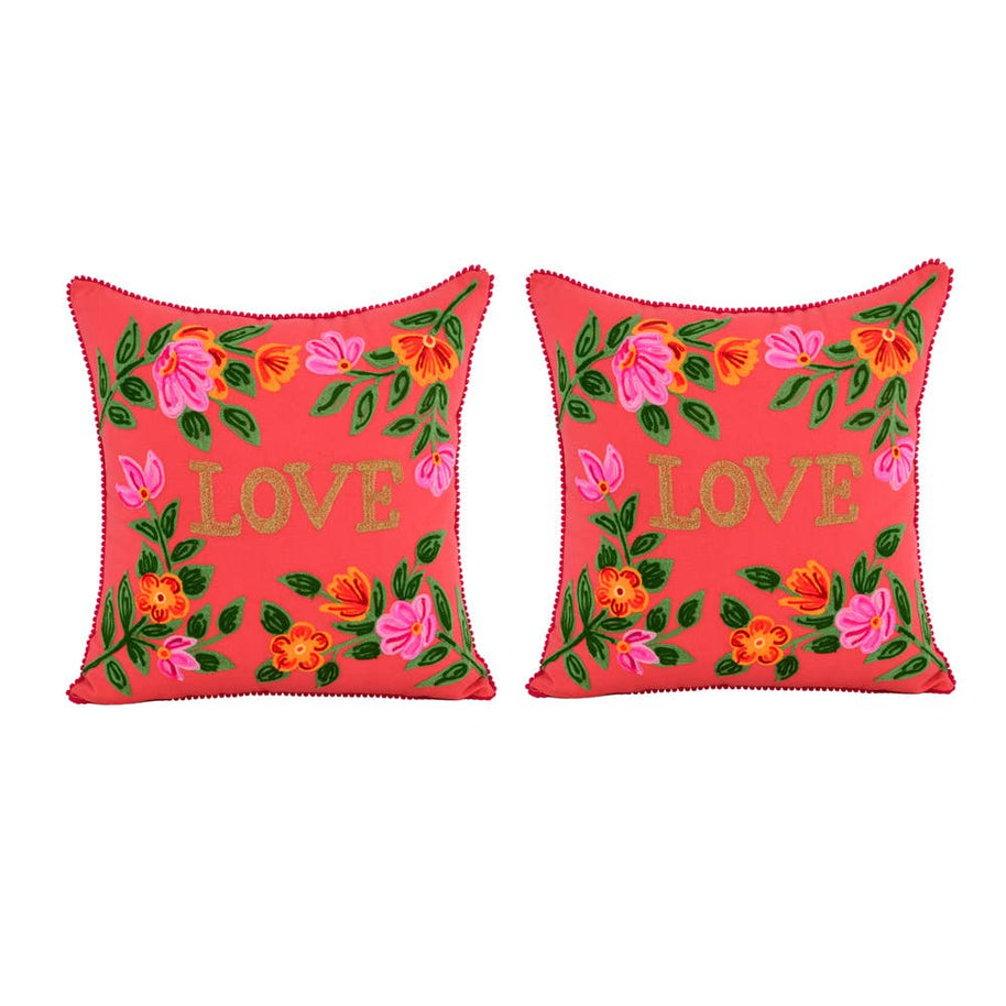 Embroidered Love Pillow