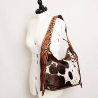 American Darling Hobo Bag Hair-On Hide with Tooled Leather Strap