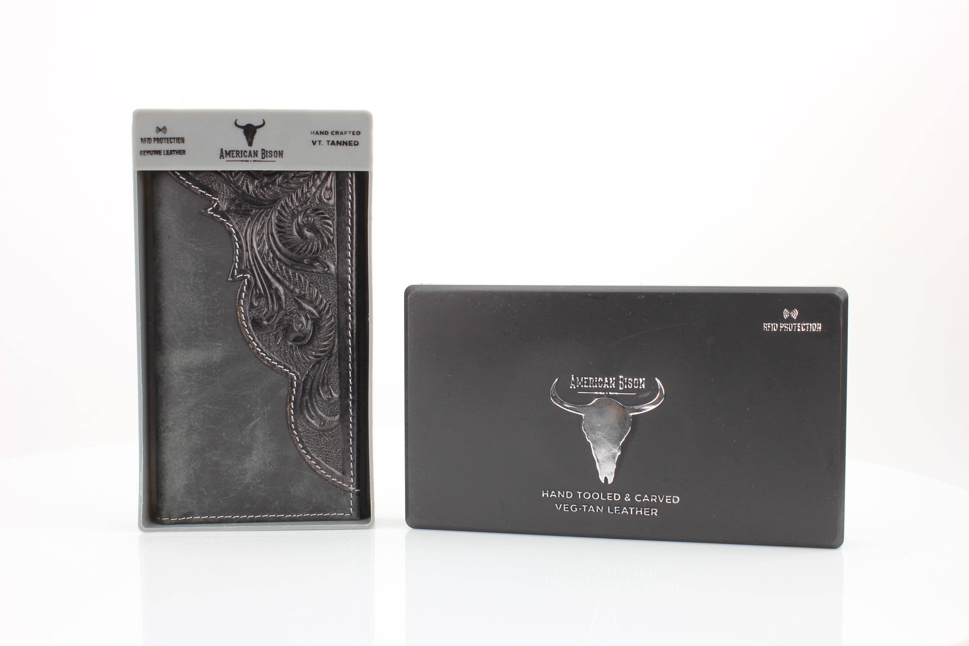 Oil Pull Up Tooled Leather Accent Rodeo Wallet
