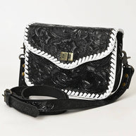 Black & White Tooled Leather Purse