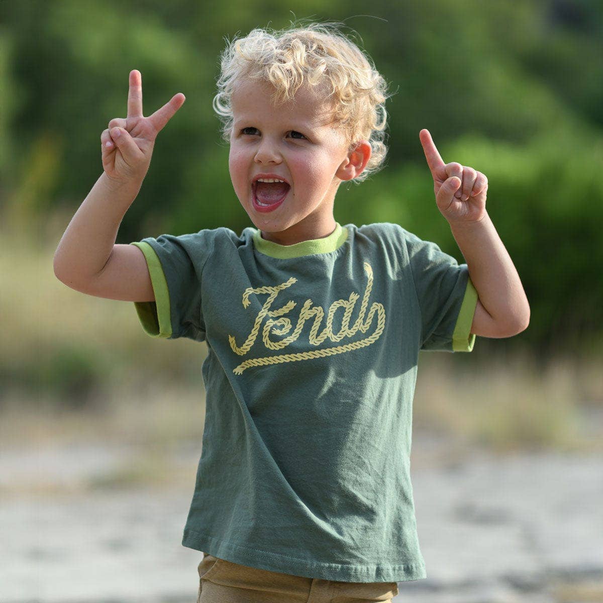 Kid's Feral Ringer Tee, Forest