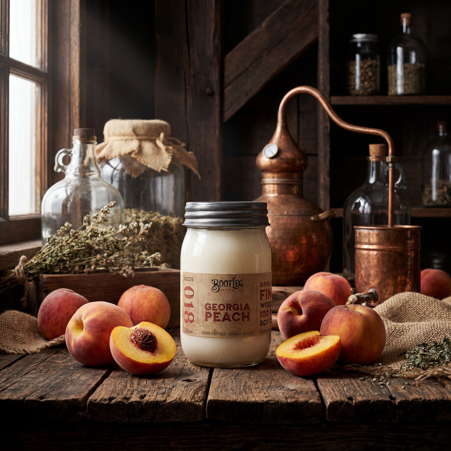 Georgia Peach - 16oz Soy Wax, Wood Wick Candle