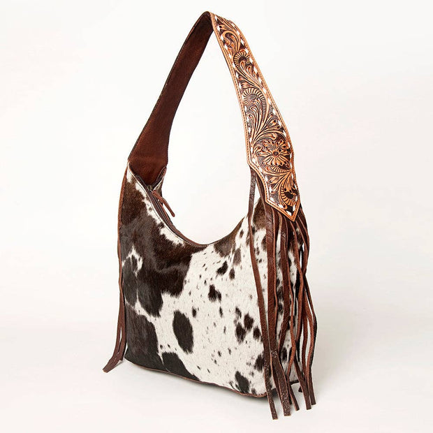 American Darling Hobo Bag Hair-On Hide with Tooled Leather Strap