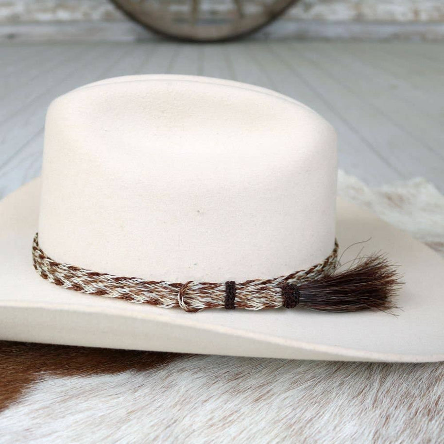 Horsehair Braided 6 Strand Hat Band - Chestnut