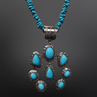 Navajo Inspired Faux Turquoise Necklace