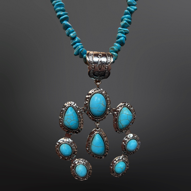 Navajo Inspired Faux Turquoise Necklace