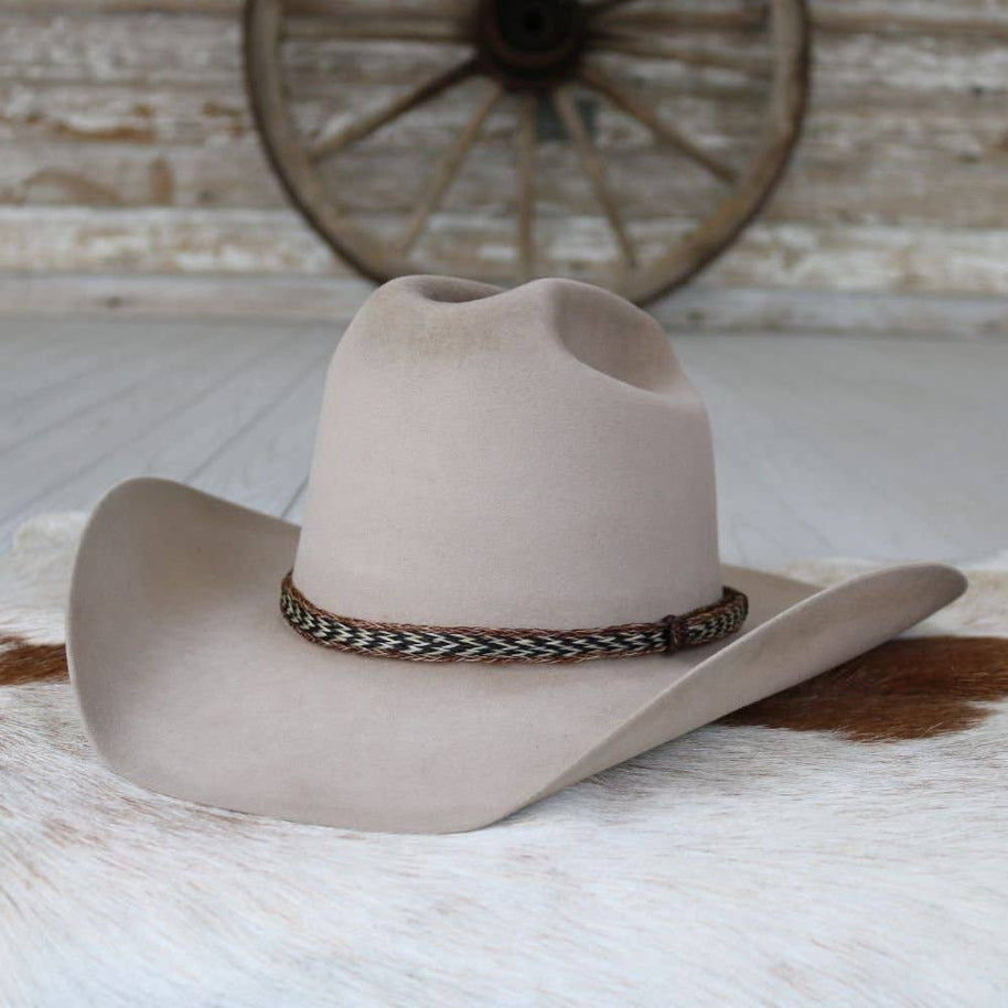 5-Strand Braided Horsehair Hat Band, Buckskin