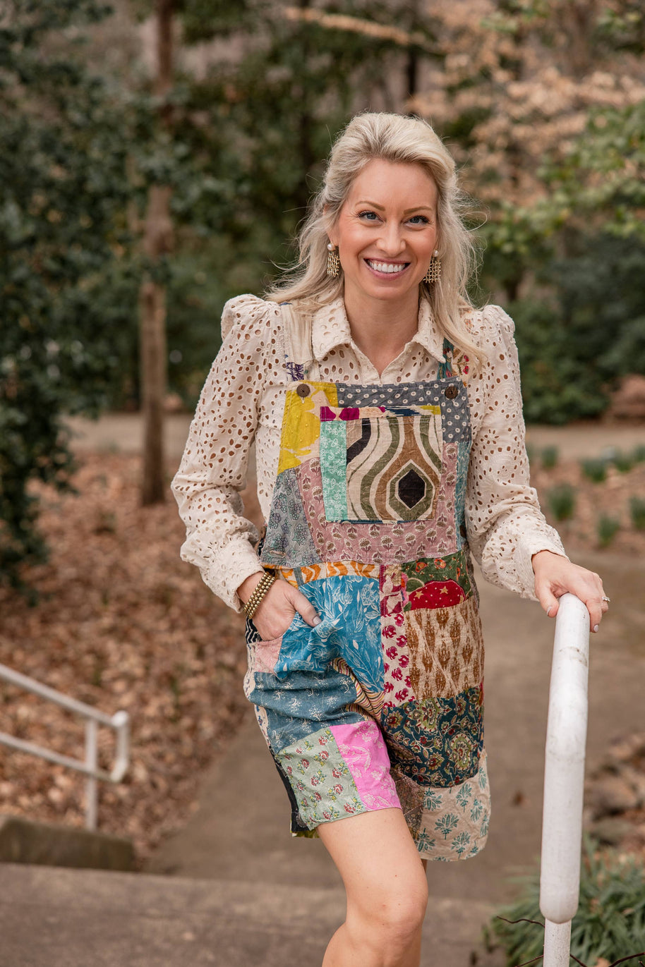 Joy Patch Short Overalls