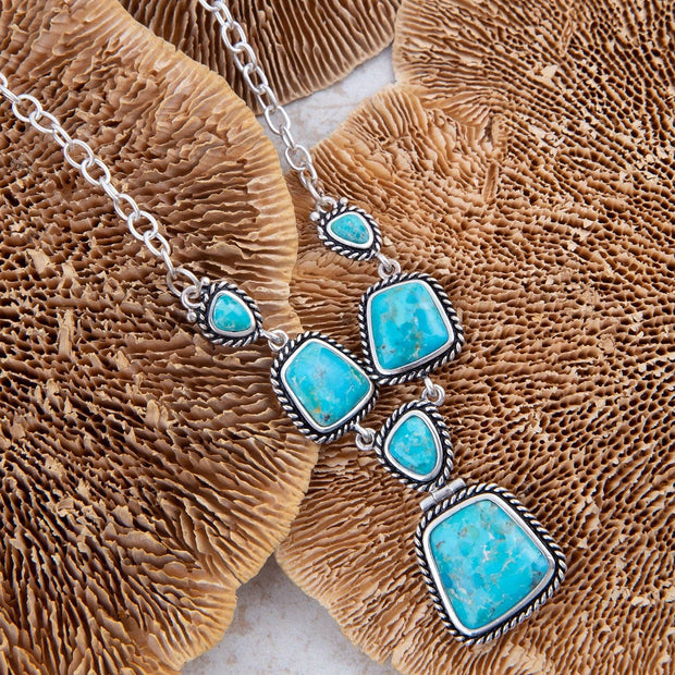 Earth and Sky Blue Turquoise Silver Necklace