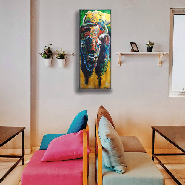 Bison Vertical Metal Box Art