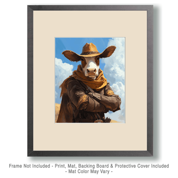 Cow Cowhand Art Print