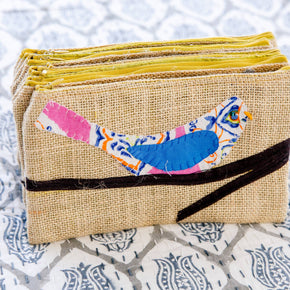 Bella Bird Pouch Silk Lined Large