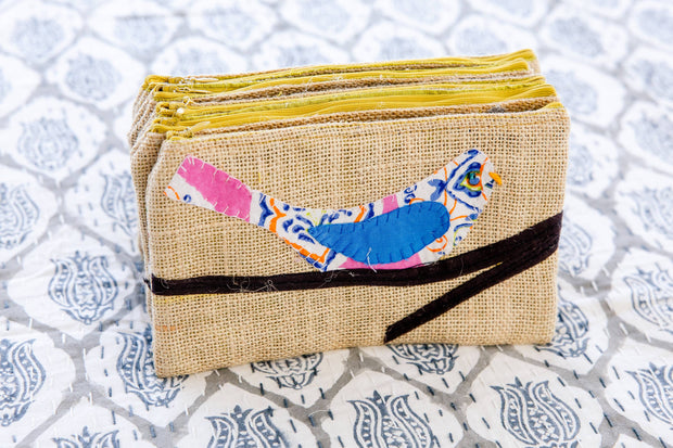 Bella Bird Pouch Silk Lined Large