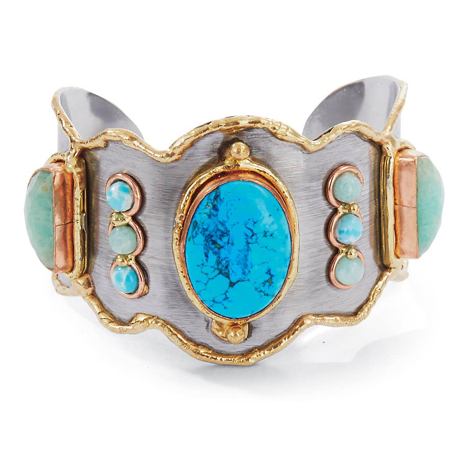 Handmade Gemstone Cuff Bracelet