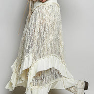 Reverse Ruffle Lace Skirt