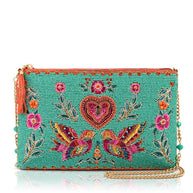Lovebirds Turquoise Beaded Purse