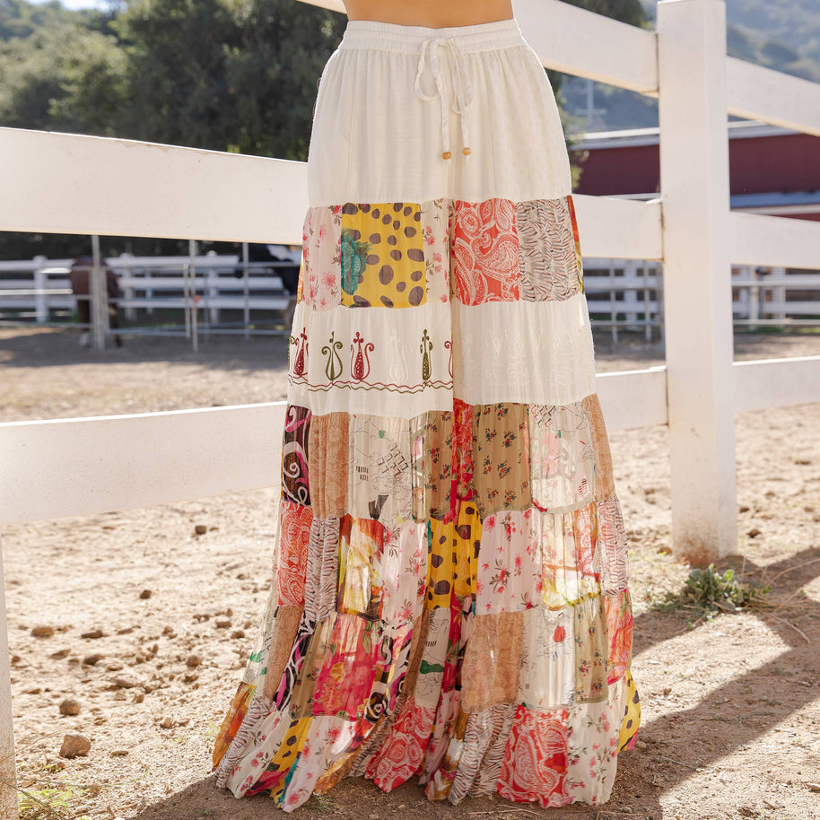 Boho Patchwork Palazzo Pants