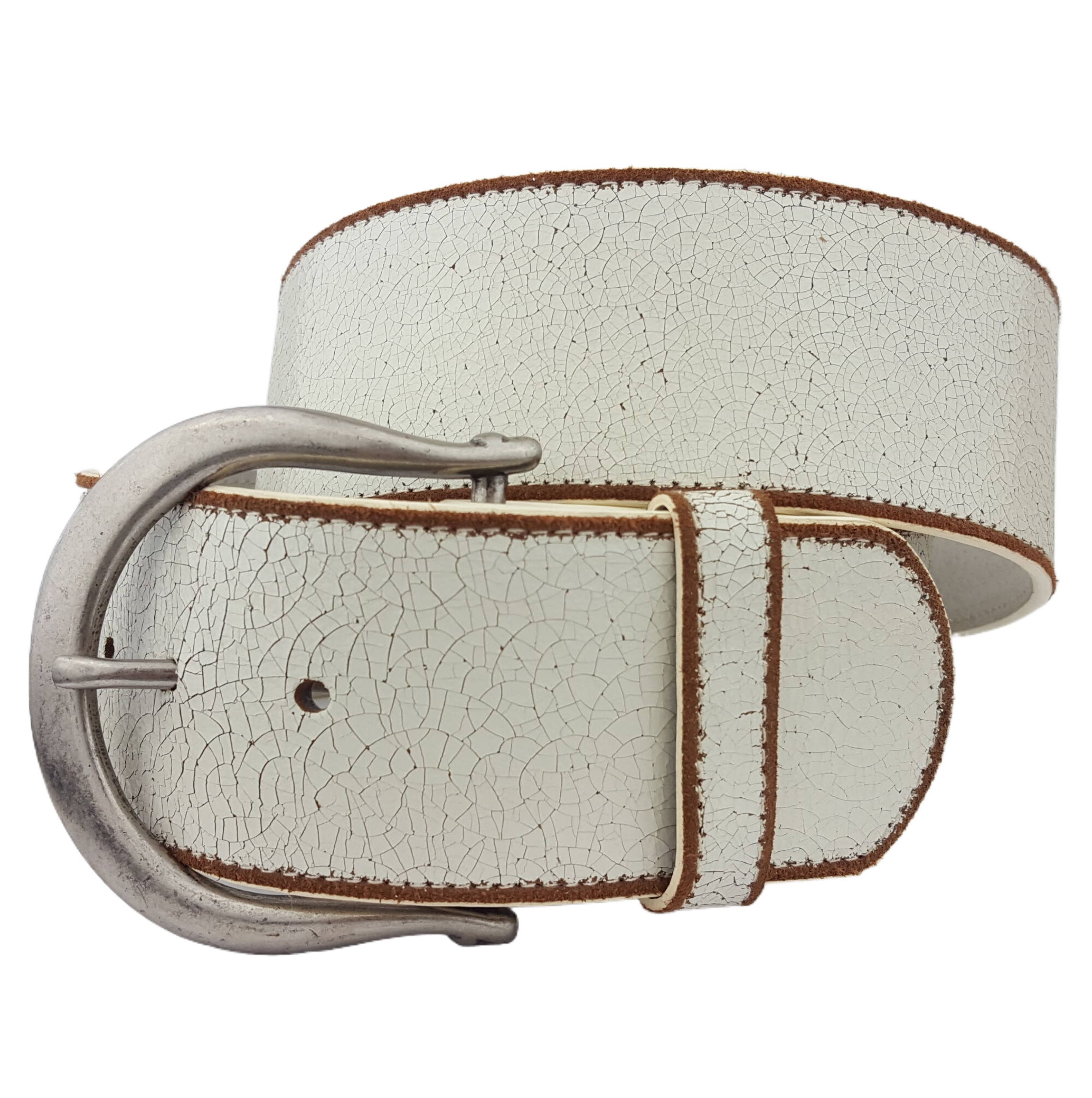 Vintage Leather Belt with Horseshoe  Buckle