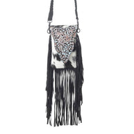Dakota Drift Hair-on-Hide Purse,Ebony & White