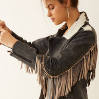 Phoenix Fringe & Cowhide Leather Jacket