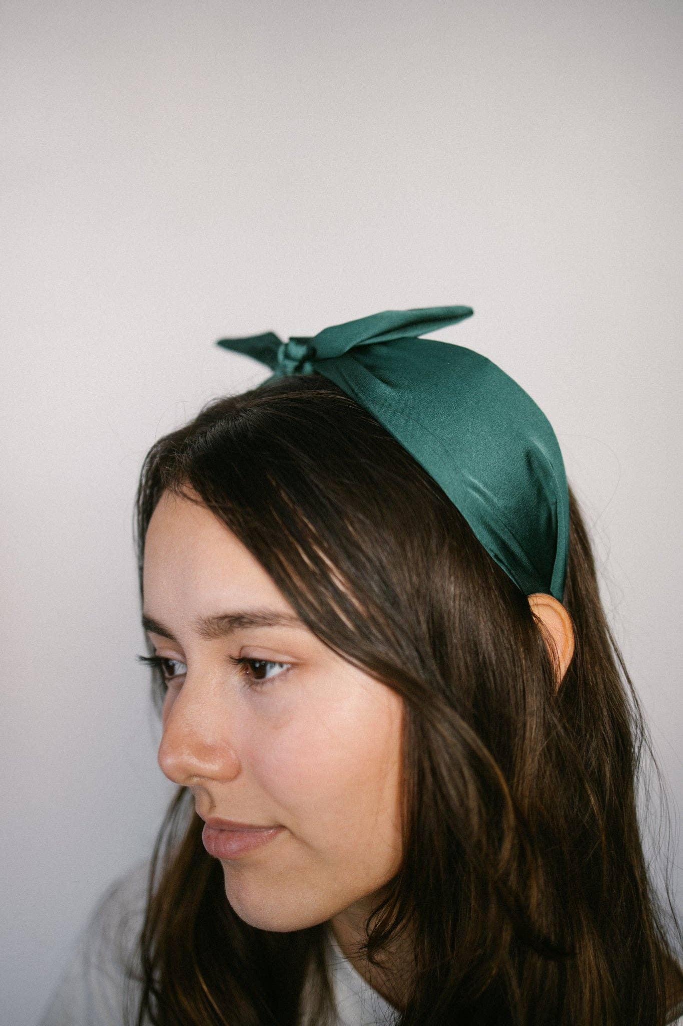 Green Boho Satin Scarf Bow Knot Headband