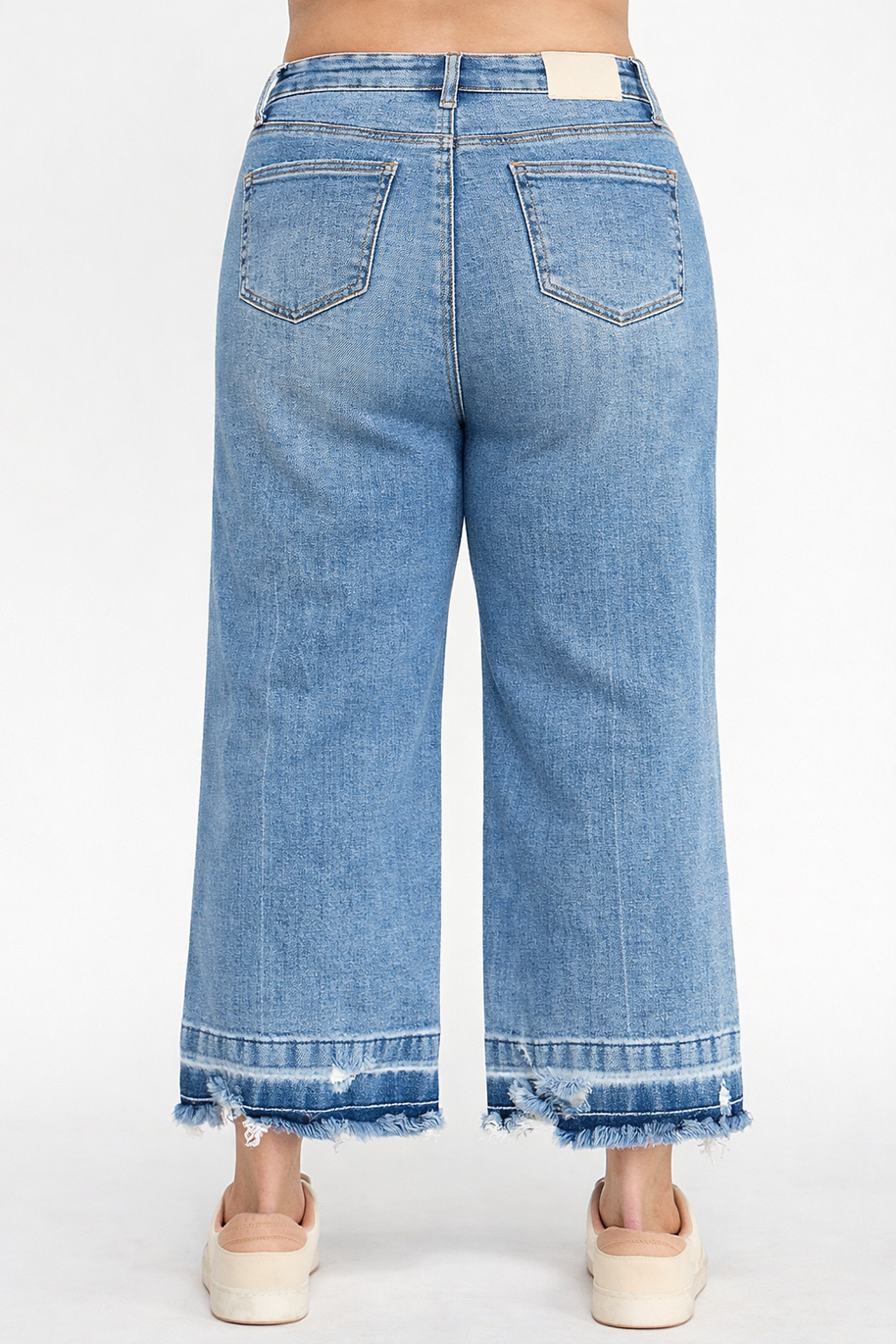 Tummy Control Crop Jeans with Released Hem, 1X-3X
