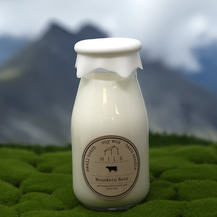 Milk Bottle Candle Mountain Rain