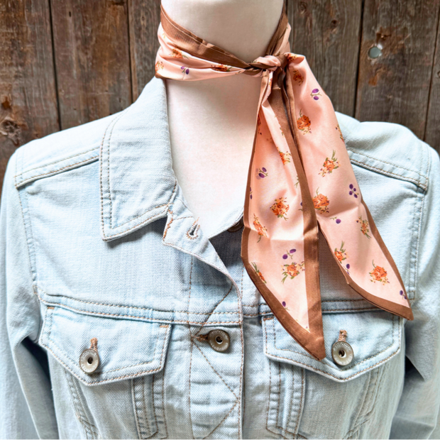 Pink and Tan Western Skinny Mini Wild Rag / Cowgirl Necktie #TW136