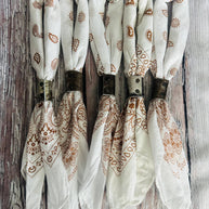 Vintage White Hand Dyed Bandanas