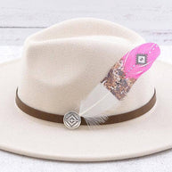 Concho Feather Hat Pin, Pink
