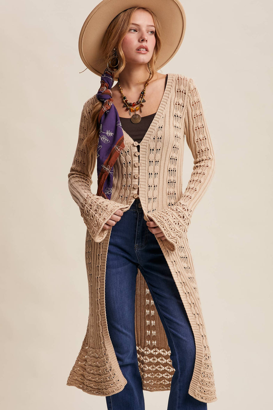 Crochet Longline Cardigan / Duster