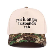 Put It On My Husband's Tab Two-tone Canvas Cotton Cap