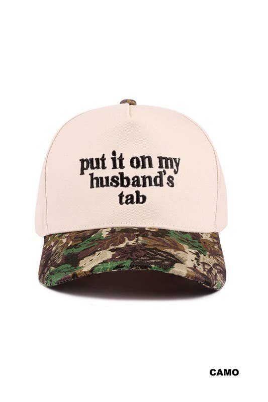 Put It On My Husband's Tab Two-tone Canvas Cotton Cap
