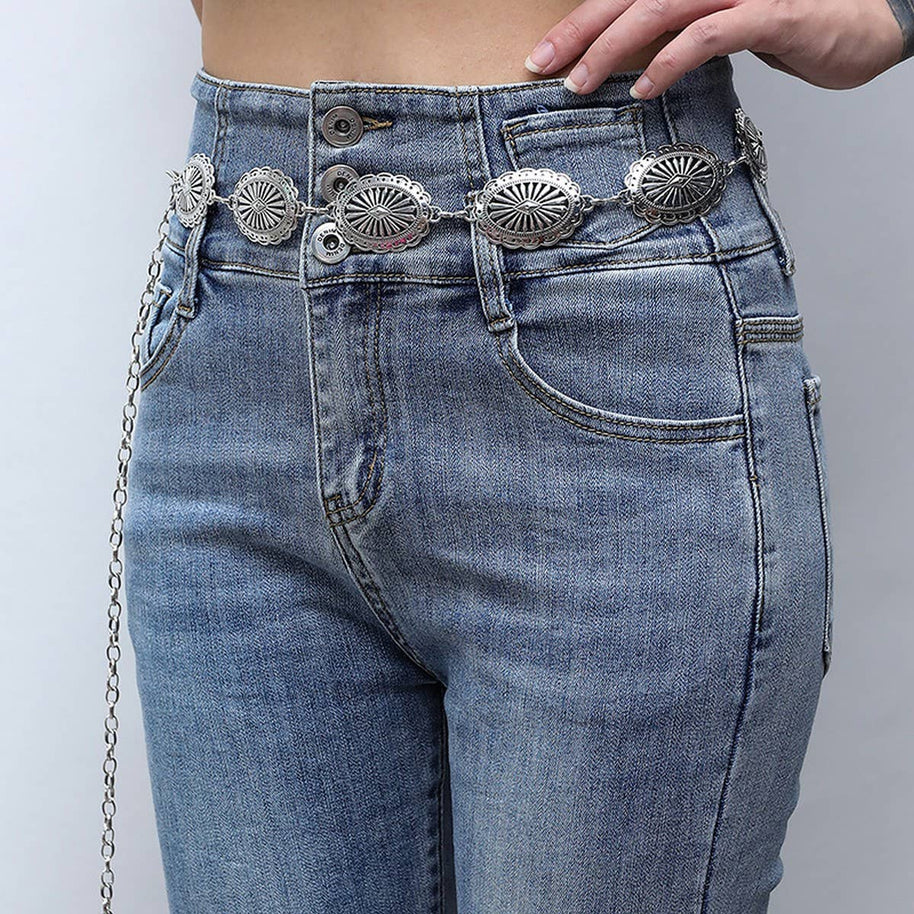 Hollow Carving Concho Belt