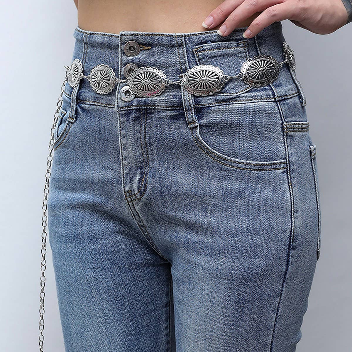 Hollow Carving Concho Belt