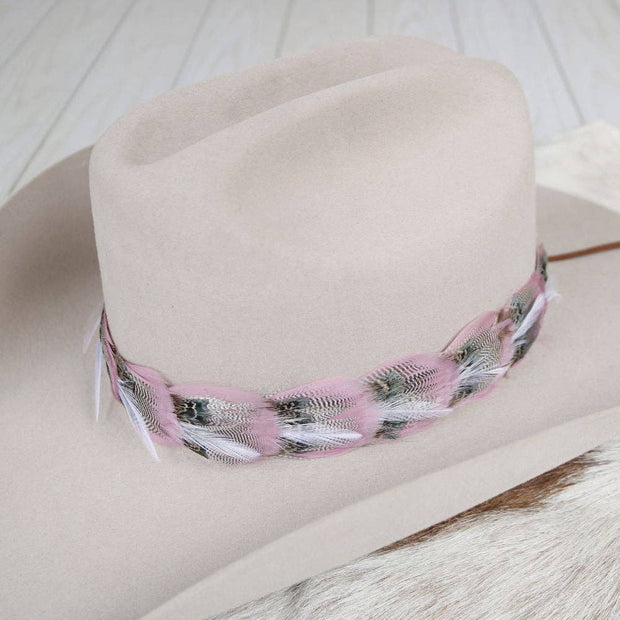 Blossom Pink Feather Hat Band