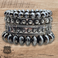 Silver cuff bracelet set