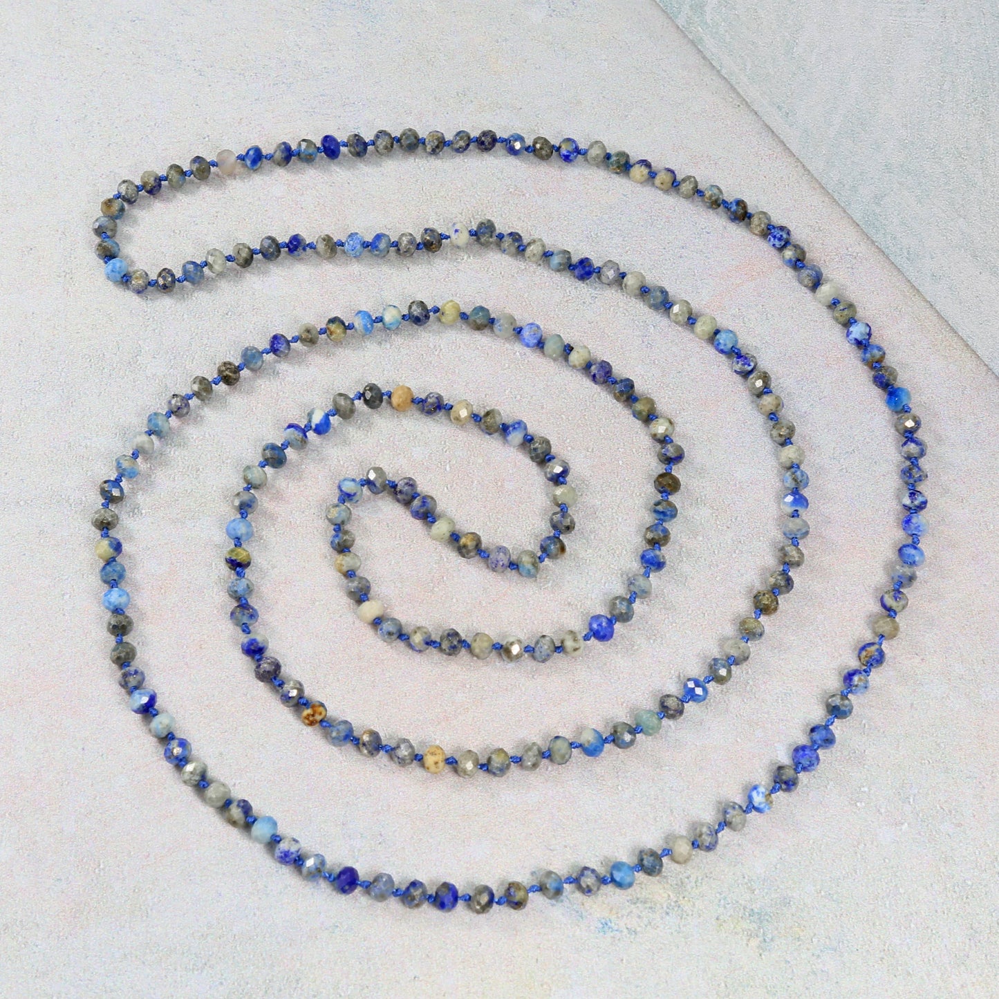 36" 3x4mm Infinity Micro-cut Lapis Lazuli Necklace