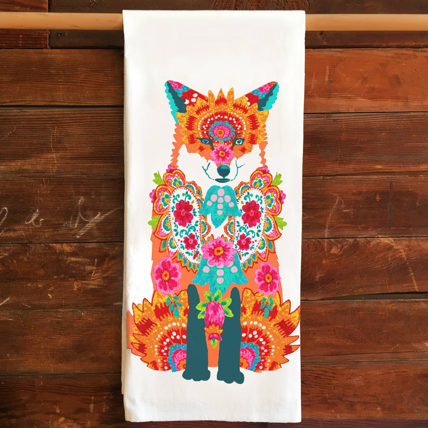 Fox Kitchen Tea Towel Flour Sack Cotton