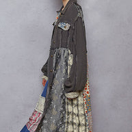 Patchwork Maxi Length Jacket