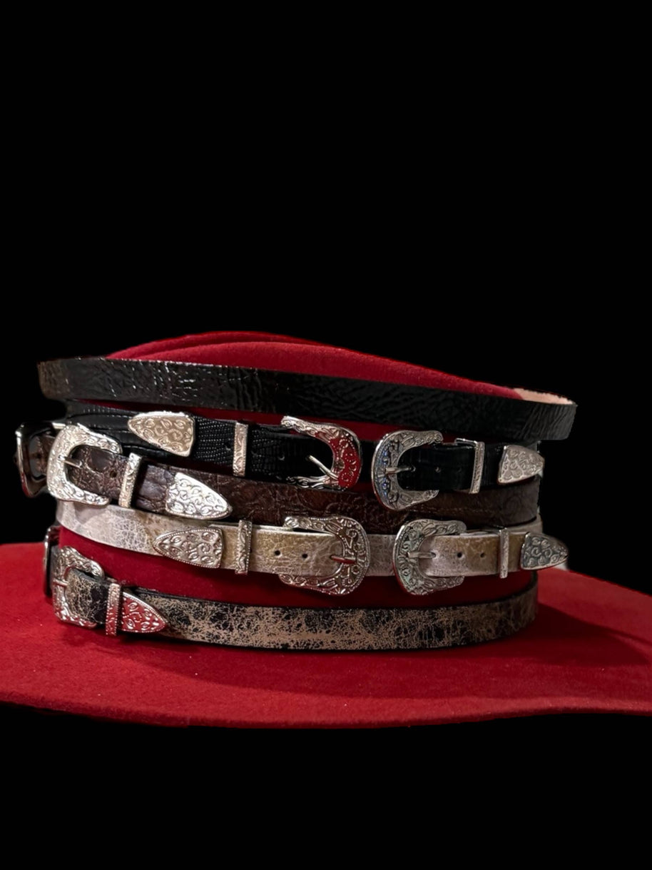 Leather Buckle Belt Hat Band