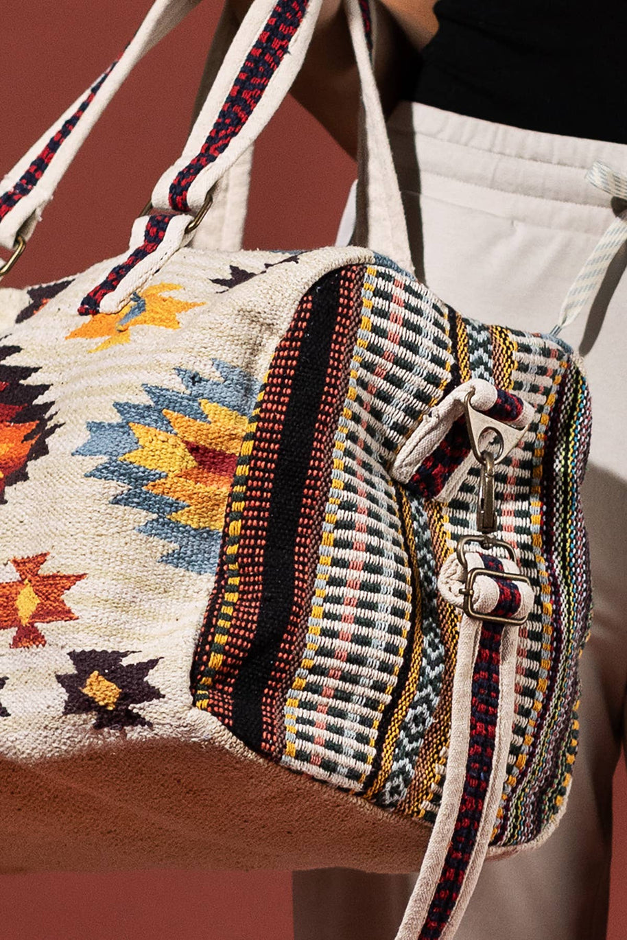 Ethnic Print Duffel Bag