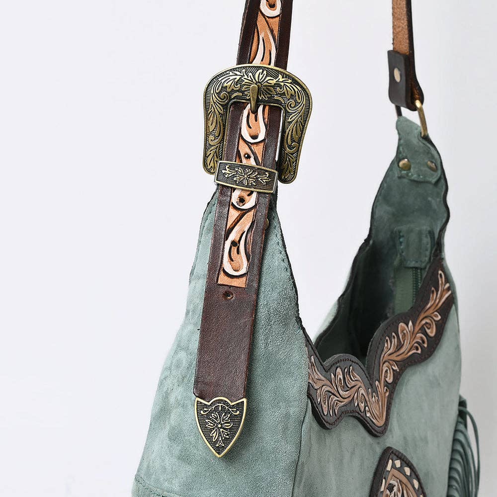 Western Leather Hobo Bag Hand Tooled