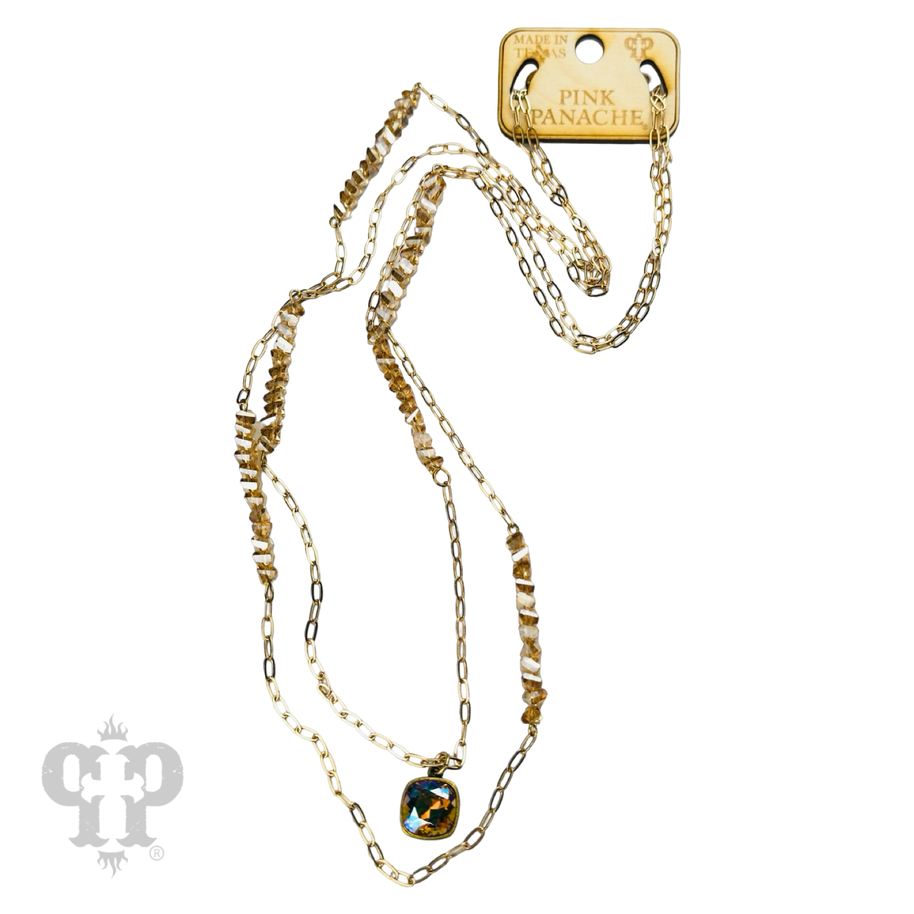 Swarovski® crystal paperclip chain necklace