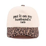 Put It On My Husband's Tab Two Tone Corduroy Cap
