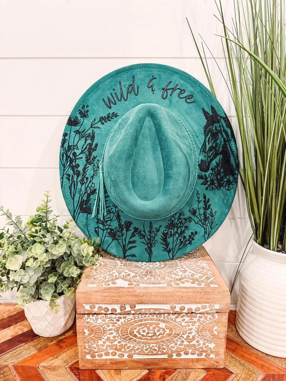 Engraved Floral Horse Hat