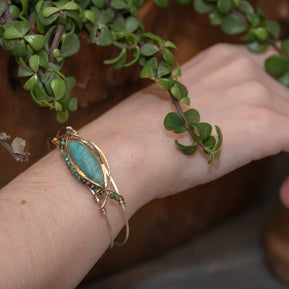 Amazonite Eye Cuff Bracelet