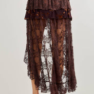 Burnout Velvet Tiered Skirt