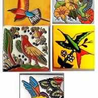 Hand-painted Birds tile assortment